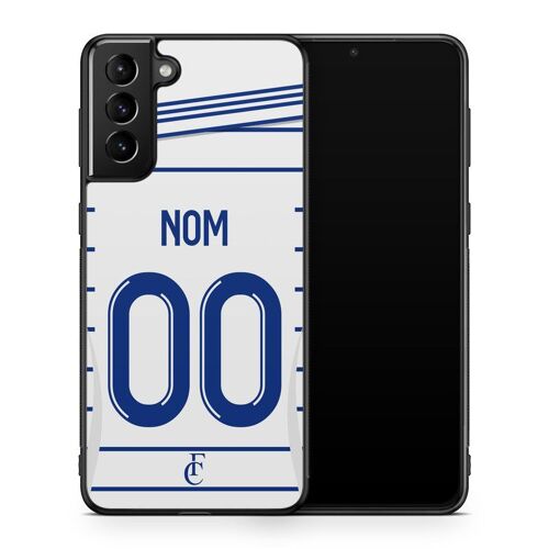 Coque De Téléphone Pour Samsung Galaxy S21 Fe Maillot De Football De Strasbourg Extérieur Personnalisable Ronaldo Messi Neymar Mbappe Ref 111