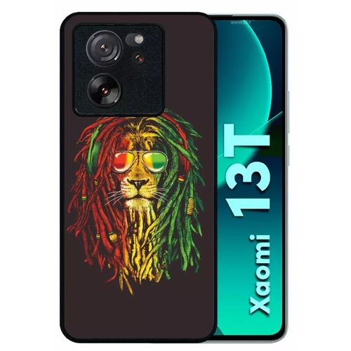 Coque Pour Xiaomi 13t - Lion Rasta A Lunette - Silicone - Noir