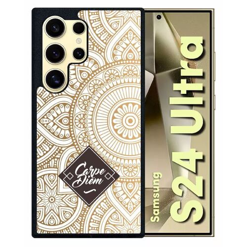 Coque Pour Galaxy S24 Ultra - Carpe Diem Modif Orient Fond Blanc - Silicone - Noir