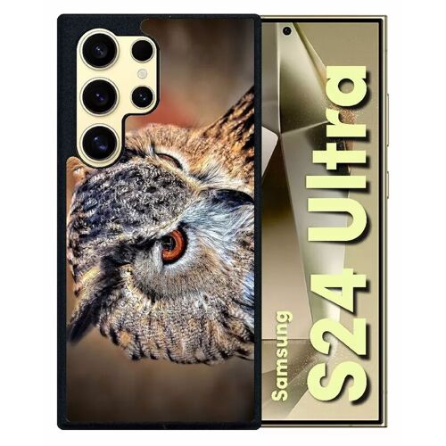 Coque Pour Galaxy S24 Ultra - Chouette Hiboux - Silicone - Noir