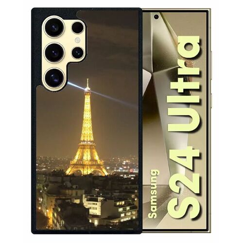 Coque Pour Galaxy S24 Ultra - Tour Eiffel - Silicone - Noir