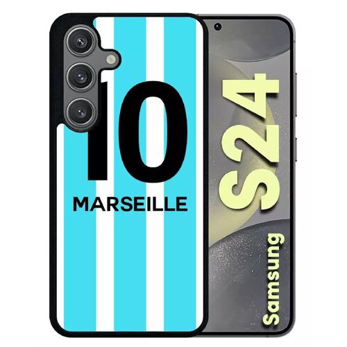 Coque Pour Galaxy S24 - Equipe Maillot Marseille - Silicone - Noir