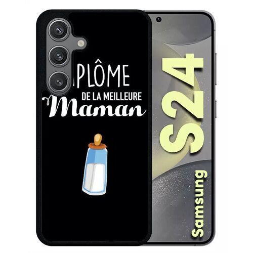 Coque Pour Galaxy S24 - Diplome De La Meilleure Maman - Silicone - Noir