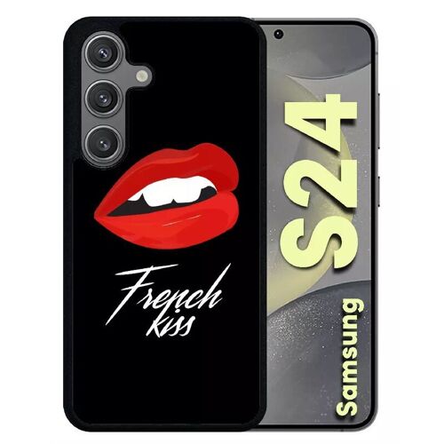 Coque Pour Galaxy S24 - French Kiss Bouche - Silicone - Noir