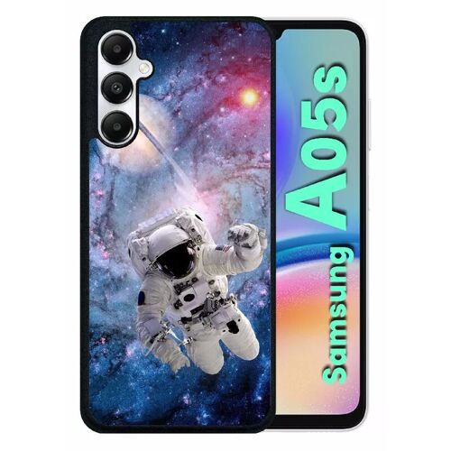 Coque Pour Galaxy A05s - Astronaute Planete 2 - Silicone - Noir