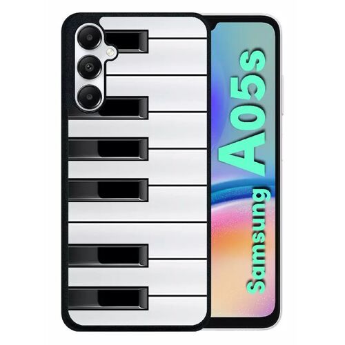 Coque Pour Galaxy A05s - Touche De Piano Noir Et Blanc - Silicone - Noir