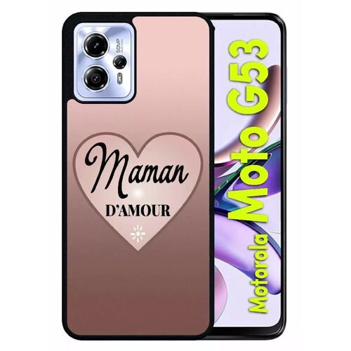 Coque Pour Motorola Moto G53 - Maman D Amour Dgrad De Rose - Silicone - Noir