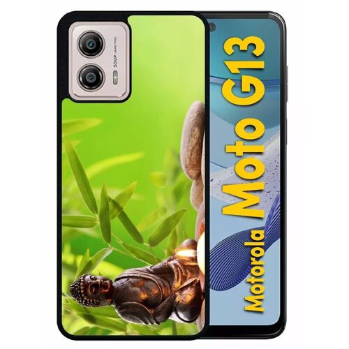 Coque Pour Motorola Moto G13 - Zen Attitude Bouddha Bougie - Silicone - Noir