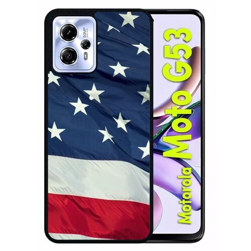 Coque Pour Motorola Moto G53 - Usa - Silicone - Noir