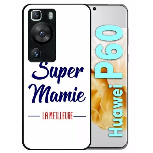 Coque Pour Huawei P60 - Super Mamie La Meilleure Fond Blanc - Silicone - Noir