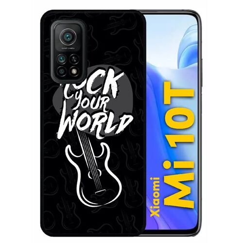 Coque Pour Xiaomi Mi 10t 5g - Rock Your World Fond Noir - Silicone - Noir