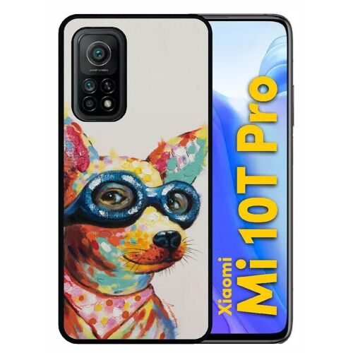Coque Pour Xiaomi Mi 10t Pro 5g - Peinture Chihuahua À Lunette - Silicone - Noir