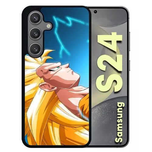 Coque Pour Galaxy S24 - Dragon Ball Z Gohan Super Saiyan 3 - Silicone - Noir