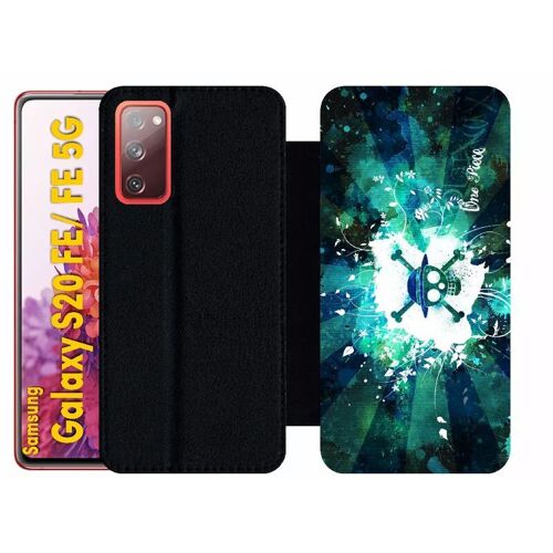 Etui À Rabat Pour Galaxy S20 Fe 5g - Manga One Piece Tete De Mort - Simili-Cuir - Noir