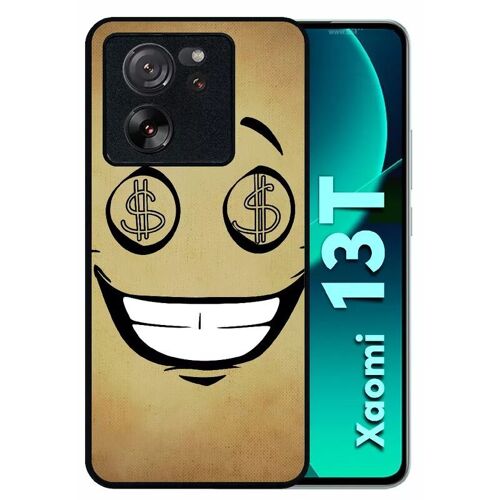 Coque Pour Xiaomi 13t - Smiley Cupide Dollars - Silicone - Noir