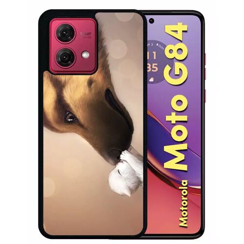 Coque Pour Motorola Moto G84 - Amour De Chaton Chien - Silicone - Noir