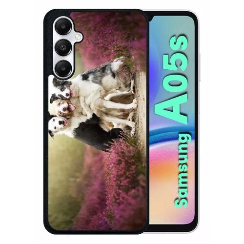 Coque Pour Galaxy A05s - Trois Chiens Copains - Silicone - Noir