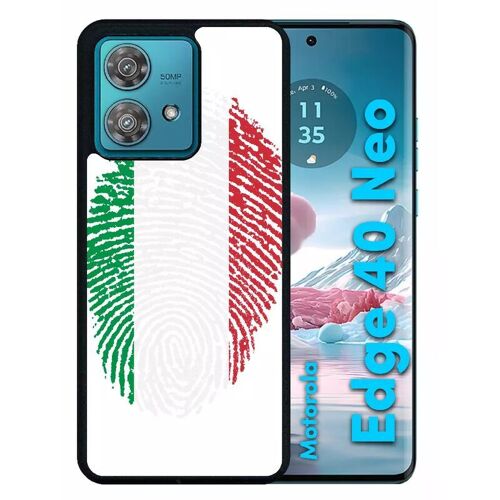 Coque Pour Motorola Edge 40 Neo - Empreinte Digitale Drapeau Italie Italy - Silicone - Noir