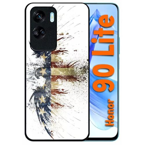 Coque Pour Honor 90 Lite - Aigle Americain Grunge - Silicone - Noir