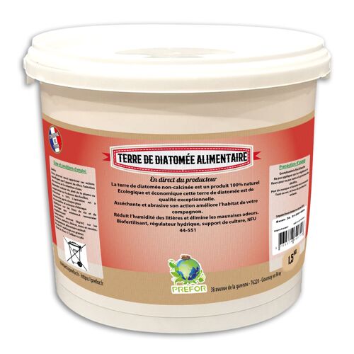 Terre De Diatomée Alimentaire Seau 3l 1.5kg