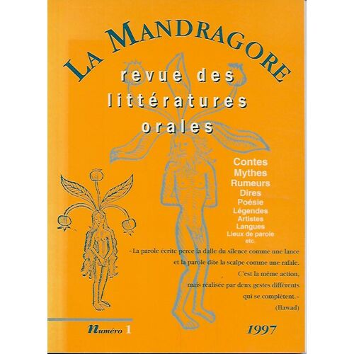 La Mandragore N° 1 Revue Des Litteratures Orales, 1997