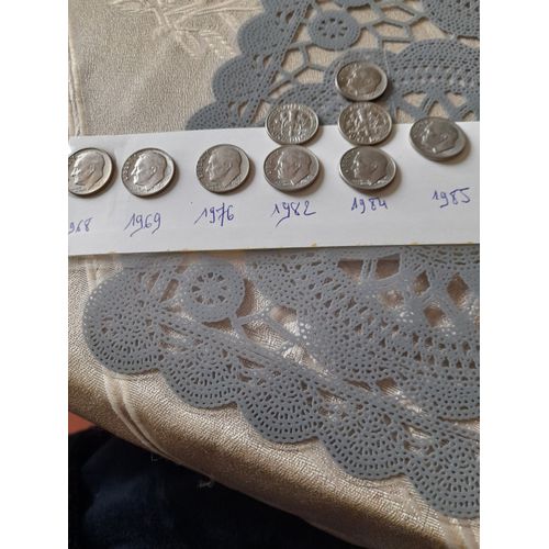 Lot De 9 Pieces Roosevelt De 1968 A 1985