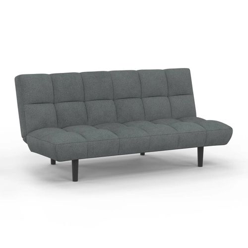 Canapé Clic Clac Salome Capitonné 3 Places Tissu Gris Anthracite