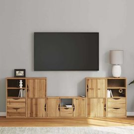 Vidaxl Meubles Tv 5 Pcs Avec Rangement Odda Bois De Pin Massif