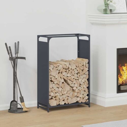 vidaXL Portant de bois chauffage anthracite 60x28x90 cm
