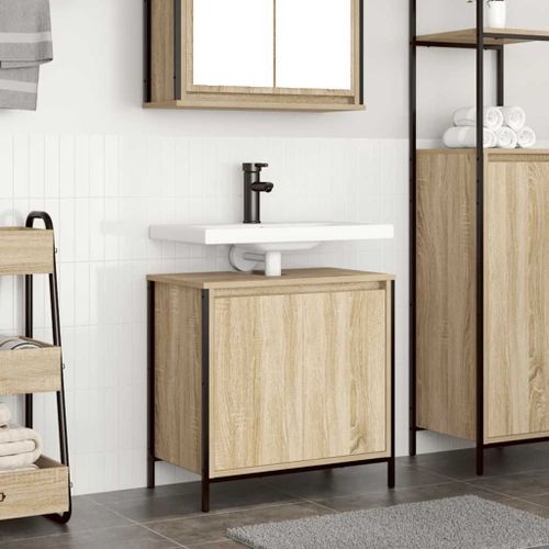Vidaxl Meuble De Salle De Bain Lavabo Chêne Sonoma 60x34,5x60 Cm