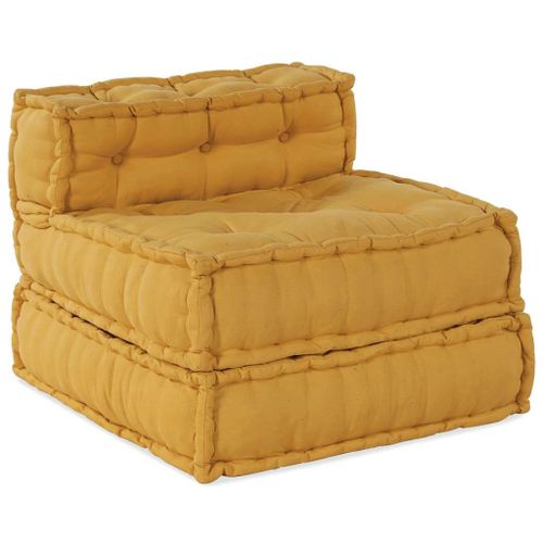 Vidaxl Pouf Modulaire Jaune 70x70x54 Tissu