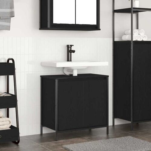 vidaXL Meuble vasque de salle de bain noir 60x34,5x60 cm