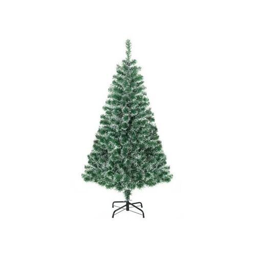 Sapin de Noël artificiel HOMCOM de 1,5 mètre avec 416 branches et base métallique verte en PET