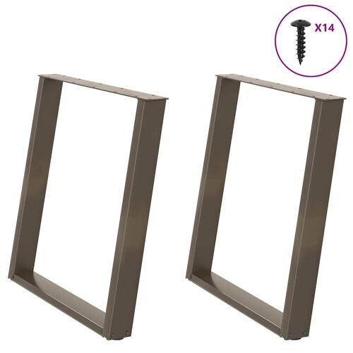 Vidaxl Pieds De Table À Manger Forme De U 2 Pcs 80x(72-73) Cm Acier