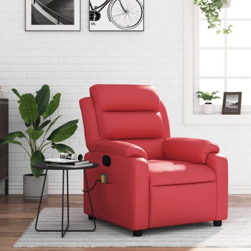 Vidaxl Fauteuil De Massage Inclinable Rouge Similicuir