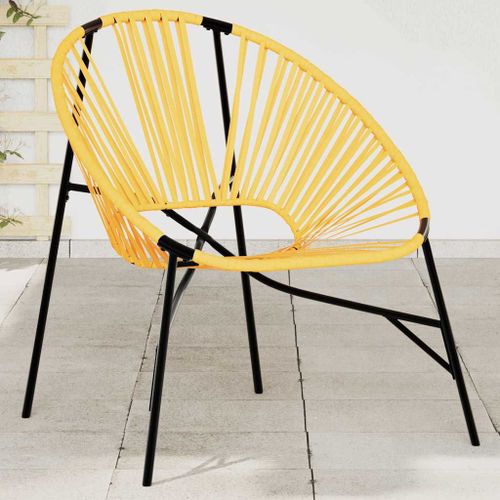 Vidaxl Chaise ?uf De Jardin Noir Et Jaune Résine Tressée