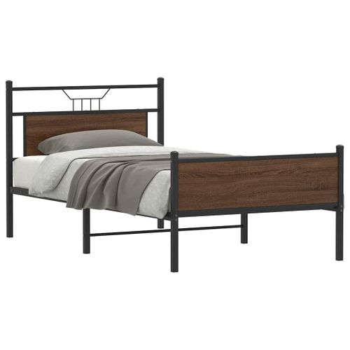 Vidaxl Cadre De Lit Sans Matelas Chêne Marron 100x190 Cm
