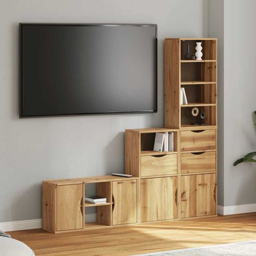 Vidaxl Meubles Tv 4 Pcs Avec Rangement Odda Bois De Pin Massif