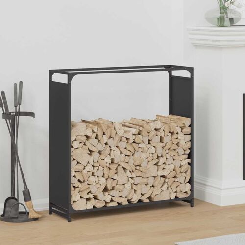 vidaXL Portant de bois chauffage noir 90x28x90 cm