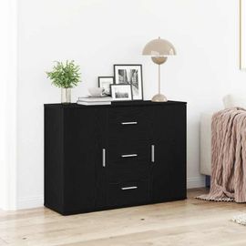 Vidaxl Buffet Chêne Noir 91x29,5x65 Cm Bois D'ingénierie