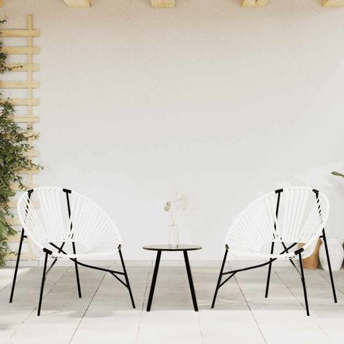 Vidaxl Lot De 3 Chaise De Jardin Noir Et Blanc Résine Tressée