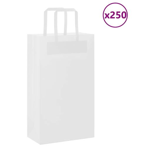 vidaXL Sacs en papier 250 pcs avec poignées blanc 54x15x49 cm
