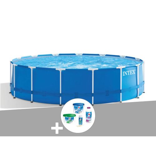 Kit piscine tubulaire Intex Metal Frame ronde 4,57 x 1,22 m + Kit de traitement au chlore