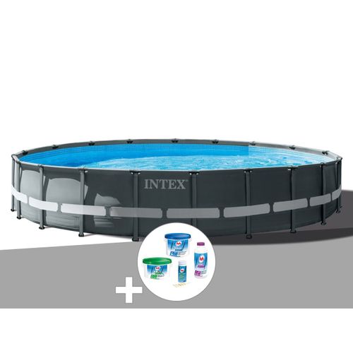 Kit piscine tubulaire Intex Ultra XTR Frame ronde 6,10 x 1,22 m + Kit de traitement au chlore