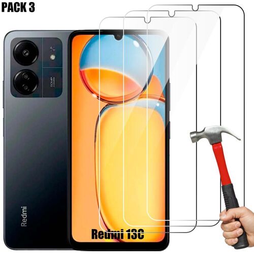 Verre Trempé Pour Xiaomi Redmi 13c - 3 Pièces - Vitre De Protection Transparent Résistant 9h - E.F.Connection