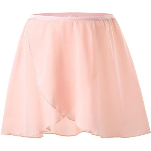 Cauc-Jupe De Danse Jupe Danse Classique En Mousseline De Soie Jupe Portefeuille De Ballet Avec Ceinture Elastique Pour Filles Enfant Femmes Adultes