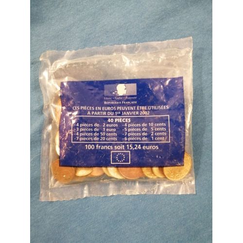 Sachet Neuf De 40 Pièces Euro Mise En Circulation En 2002
