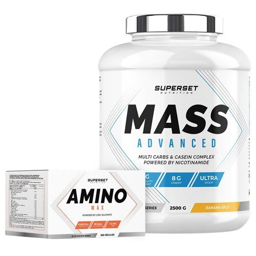 Programme Prise De Masse Débutant - Mass Advanced 2,5kg Banana Split - Amino Max 
