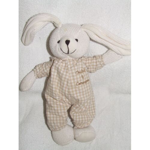 Lapin Doudou Et Compagnie Beige Carreaux Vichy