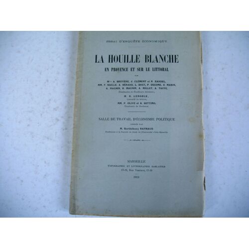 Science La Houille Blanche Provence Et Littoral 1919